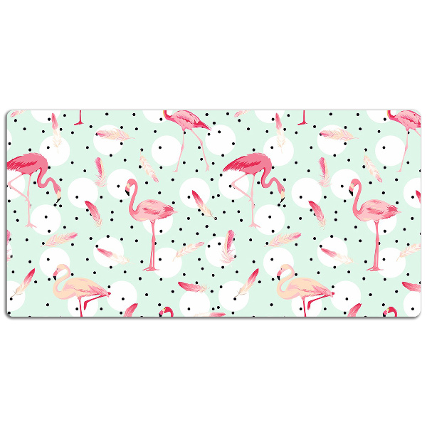 Bureau onderlegger Flamingo's en stippen