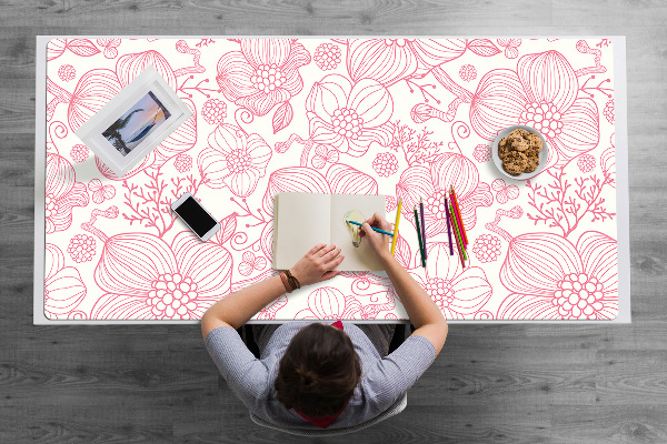 Bureau onderlegger Contourbloemen