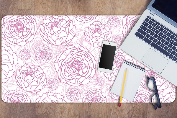 Bureau onderlegger Roze bloemen