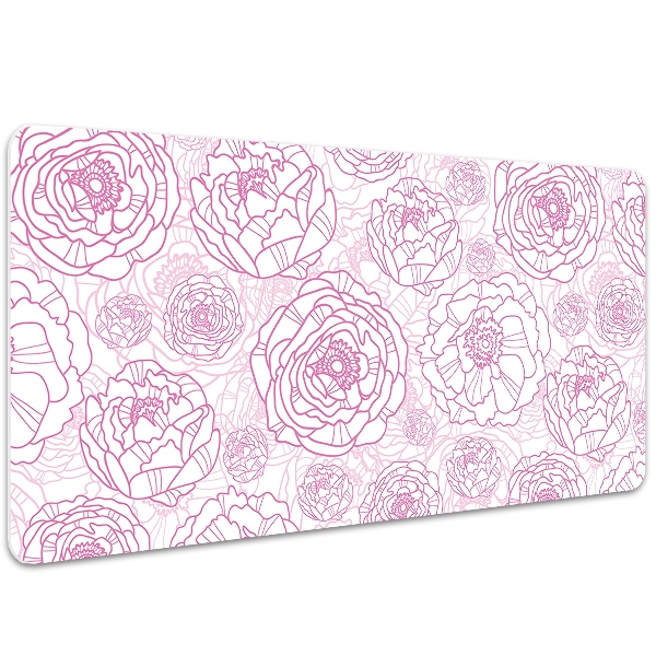 Bureau onderlegger Roze bloemen