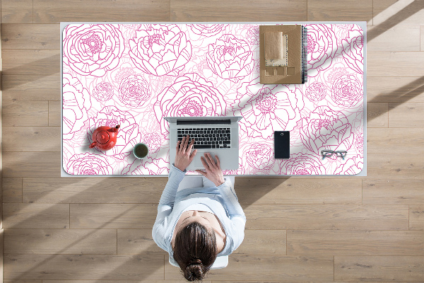 Bureau onderlegger Roze bloemen
