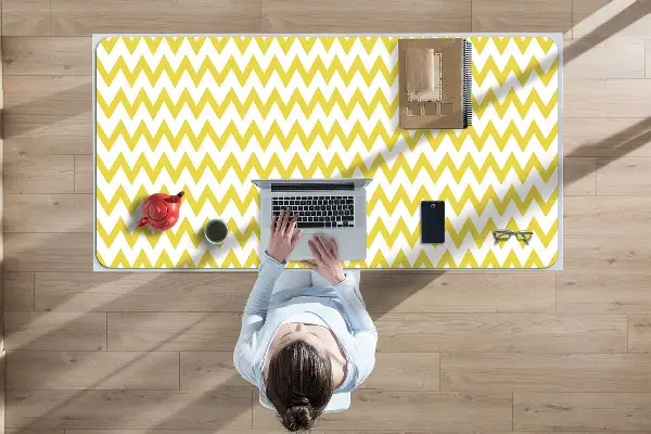 Bureau mat Gele zigzags
