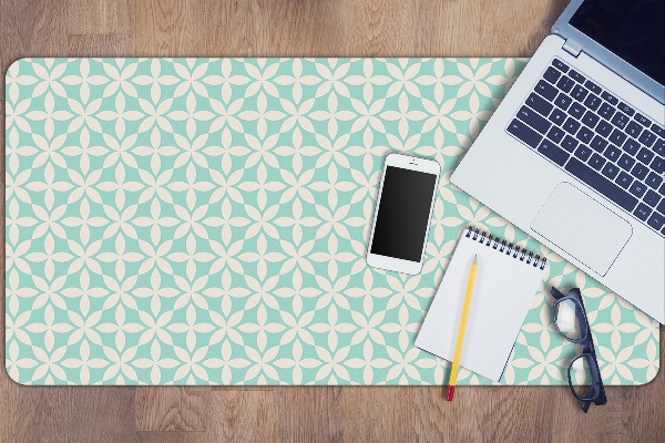 Bureau mat Wit en blauw patroon