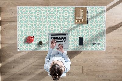 Bureau mat Wit en blauw patroon