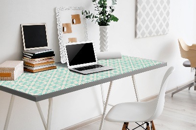 Bureau mat Wit en blauw patroon