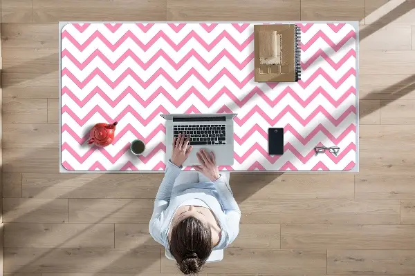 Bureau onderlegger Roze zigzags