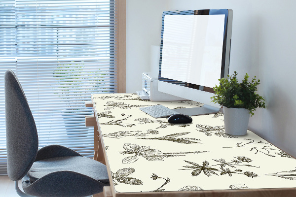 Bureau onderlegger Geschetste bloemen