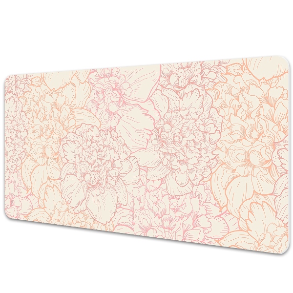 Bureau mat Roze peonies