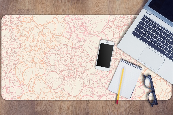 Bureau mat Roze peonies