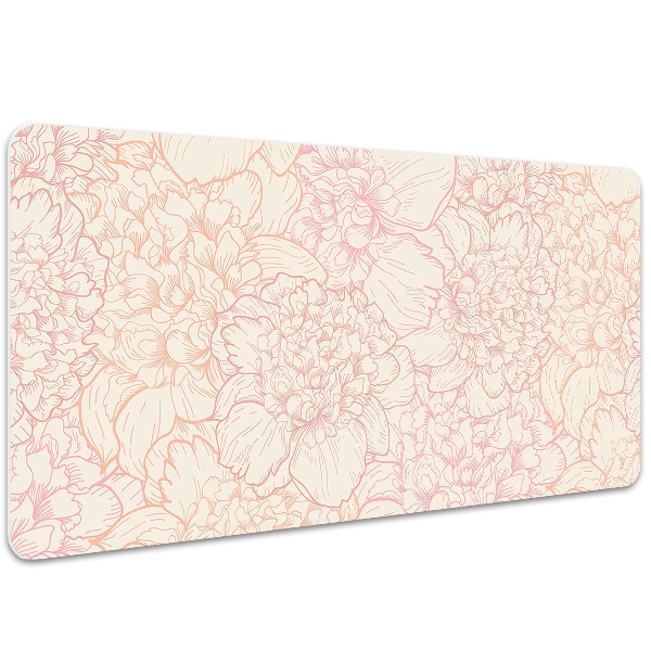 Bureau mat Roze peonies