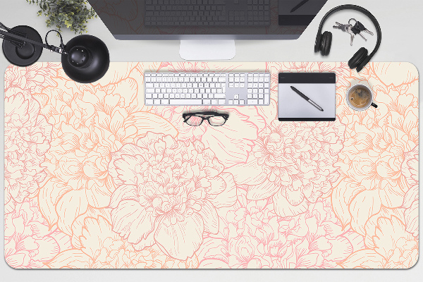 Bureau mat Roze peonies