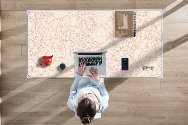 Bureau mat Roze peonies