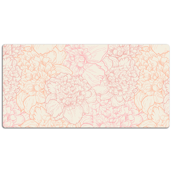 Bureau mat Roze peonies