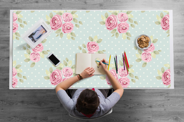 Bureau onderlegger Roze boeketten