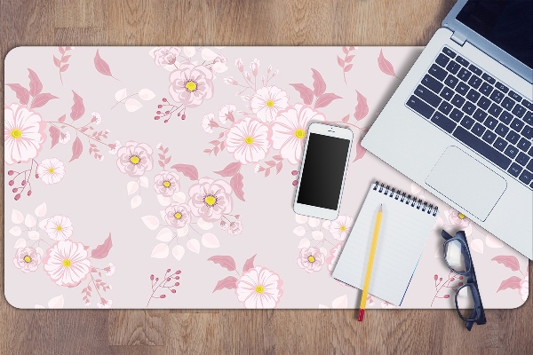 Bureau onderlegger Kleine roze bloemen