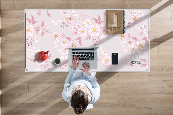 Bureau onderlegger Kleine roze bloemen