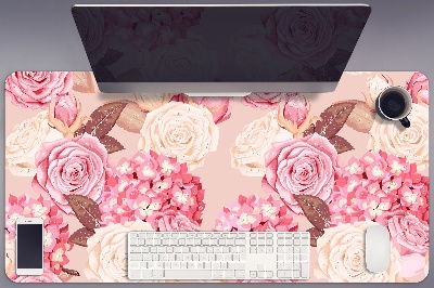 Bureau onderlegger Rozen en hortensia's