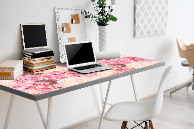 Bureau onderlegger Rozen en hortensia's