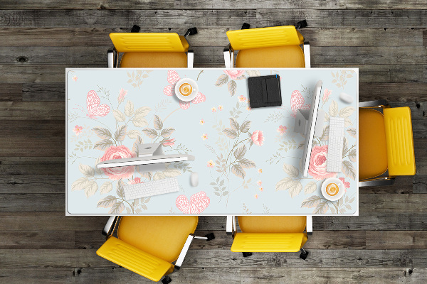 Bureau onderlegger Rozen en vlinders