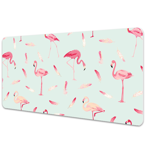 Bureau onderlegger Flamingo's en veren