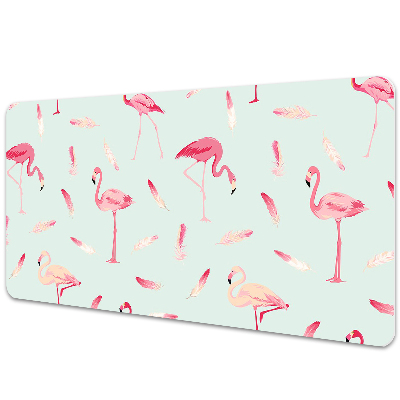 Bureau onderlegger Flamingo's en veren