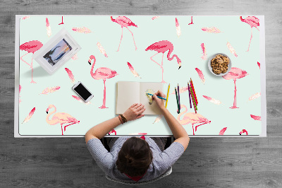 Bureau onderlegger Flamingo's en veren