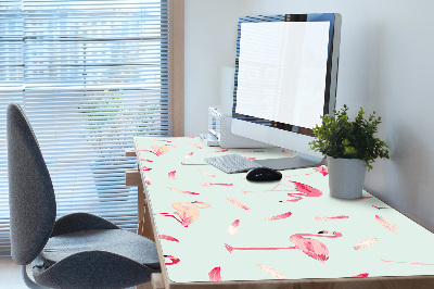 Bureau onderlegger Flamingo's en veren