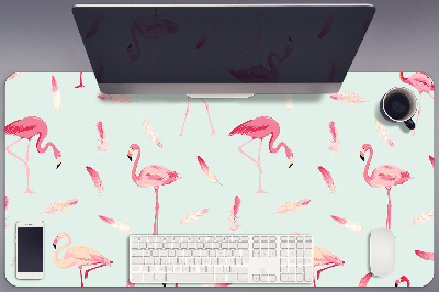 Bureau onderlegger Flamingo's en veren