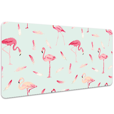 Bureau onderlegger Flamingo's en veren