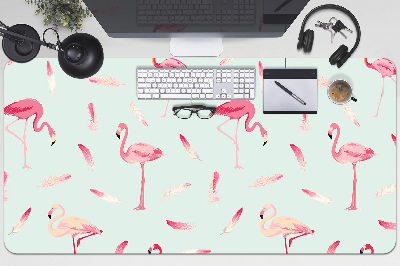 Bureau onderlegger Flamingo's en veren