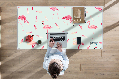 Bureau onderlegger Flamingo's en veren