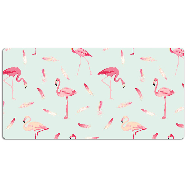 Bureau onderlegger Flamingo's en veren