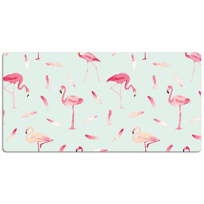 Bureau onderlegger Flamingo's en veren