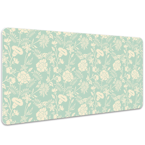 Bureau onderlegger Witte bloemen