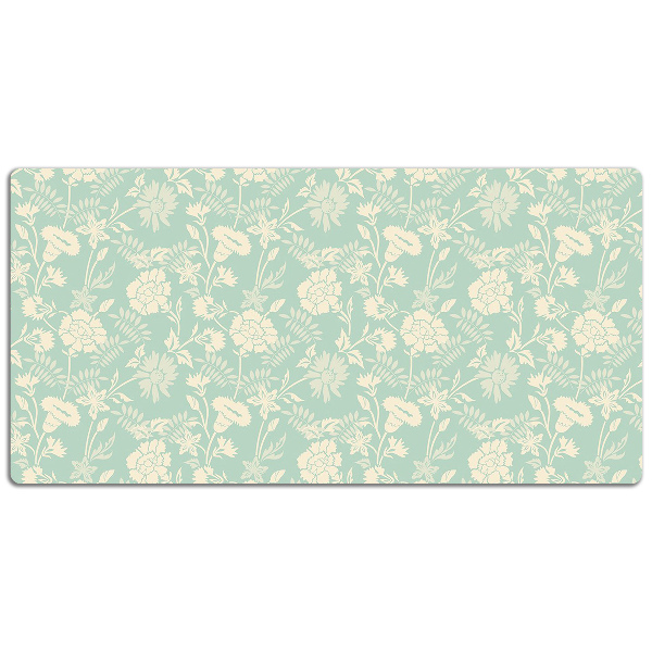 Bureau onderlegger Witte bloemen