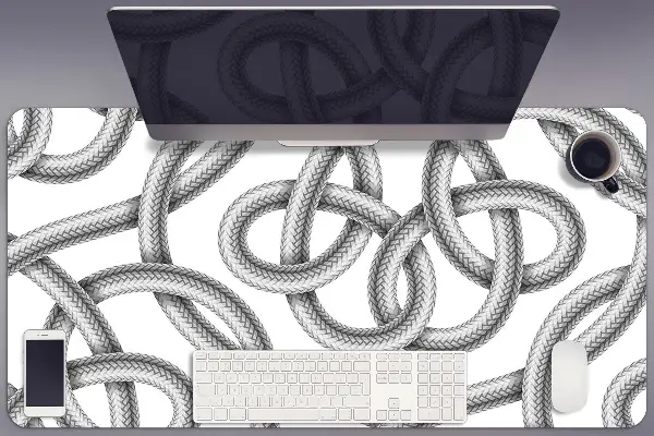 Bureau onderlegger groot Verwarde kabel