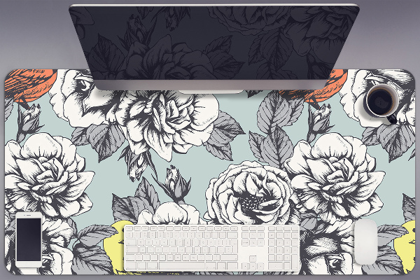 Bureau onderlegger Rozen en vogels