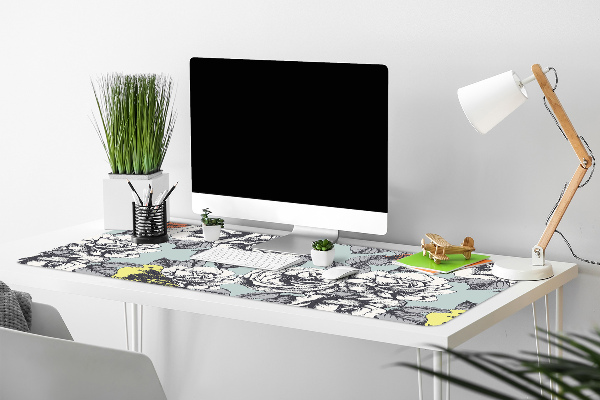 Bureau onderlegger Rozen en vogels