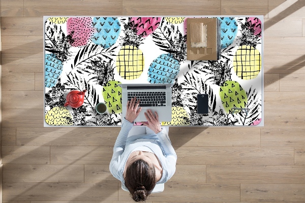 Bureau onderlegger groot Kleurrijke ananas