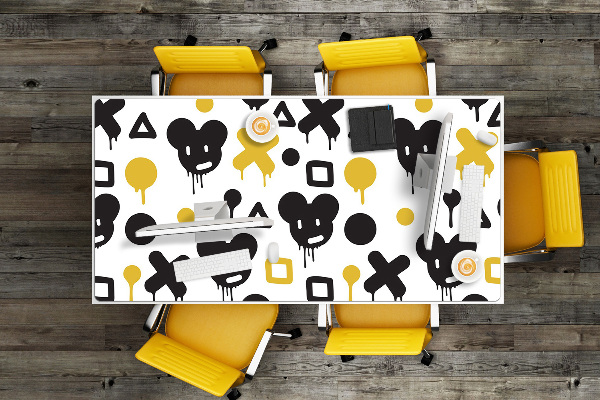 Bureau mat Graffiti zwart en geel
