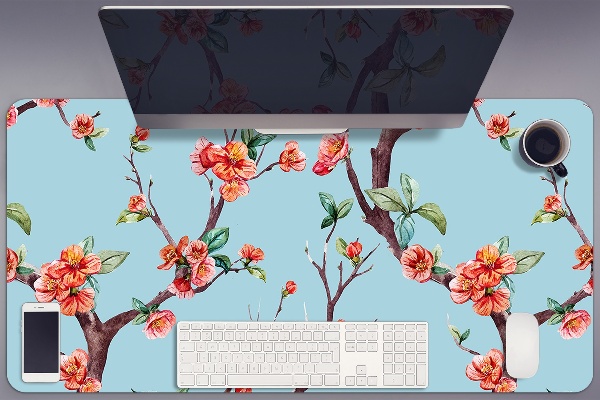 Bureau onderlegger groot Een bloeiende boom