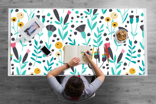 Bureau onderlegger Scandinavische bloemen