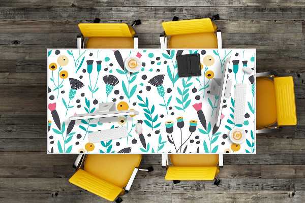 Bureau onderlegger Scandinavische bloemen