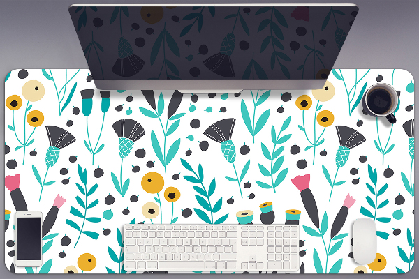 Bureau onderlegger Scandinavische bloemen