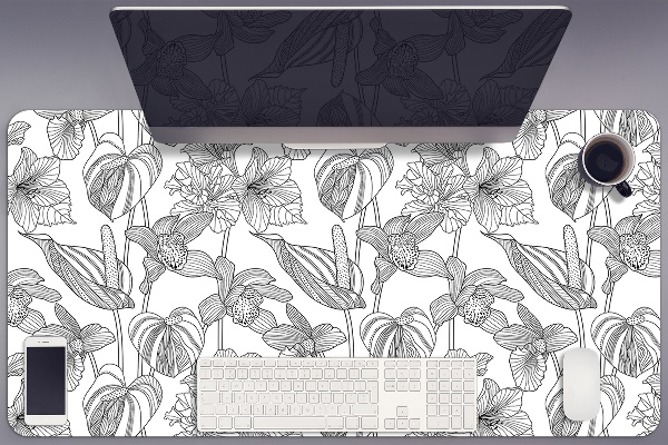 Bureau onderlegger Contouren bloemen