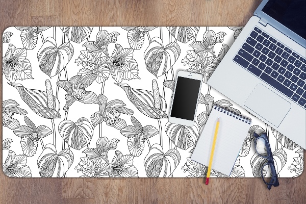 Bureau onderlegger Contouren bloemen