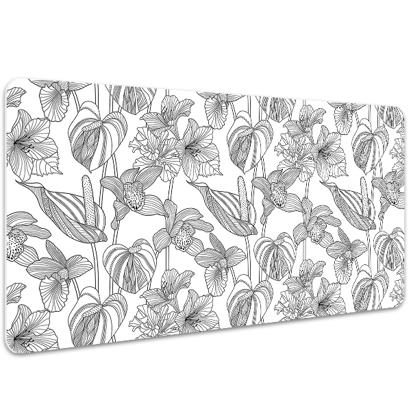 Bureau onderlegger Contouren bloemen