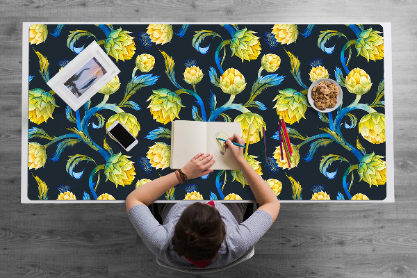 Bureau onderlegger Artisjokbloemen