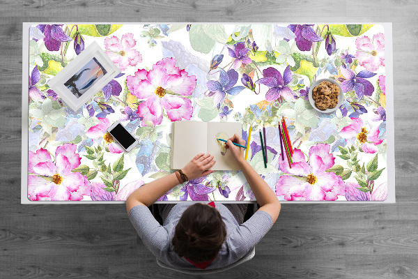 Bureau mat Paarse bloemen