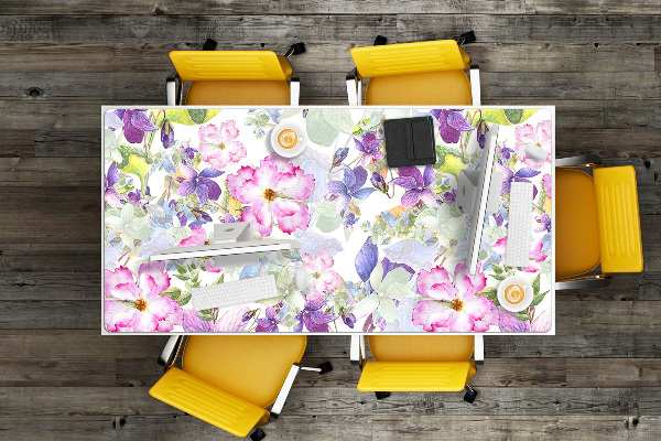 Bureau mat Paarse bloemen